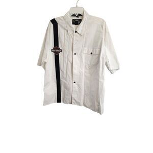 Harley Davidson Short Sleeve Button Up White Men's XL Shirt